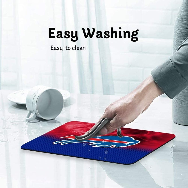 ZYJTEK Gaming Mouse Pad for Football Sports Fans, Non-Slip Rubber Base Blue Red Design Square Mousepad for Computers Laptop Desk Mat - Image 4